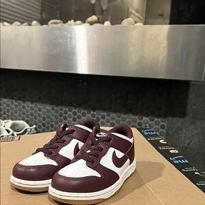 Nike Kids' Burgundy and White Sneakers